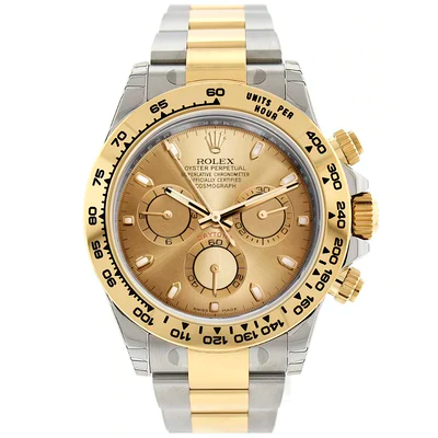 ROLEX DAYTONA COSMOGRAPH 40MM CHAMPAGNE BATON DIAL OYSTERSTEEL WATCH 116503